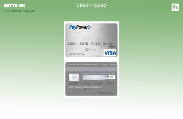 Шаблон за виза за дебитна картичка во модерен стил на Лаос PayPower банка